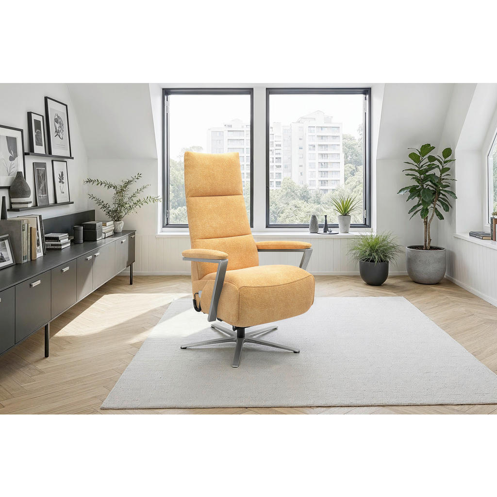 Sit & More RELAXAČNÉ KRESLO, textil, žltá