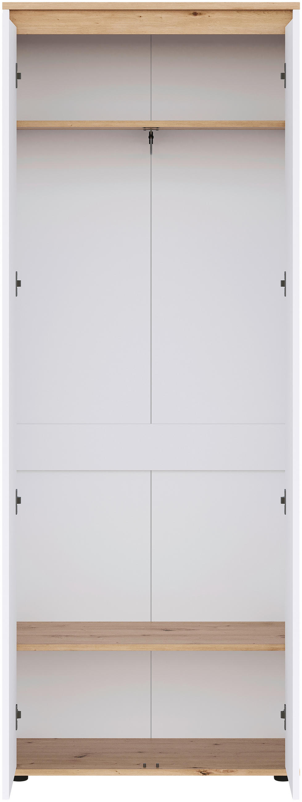 GARDEROBENSCHRANK Malea  in 73,4/193/38 cm  - Schwarz/Weiß, MODERN, Holzwerkstoff (73,4/193/38cm) - Carryhome