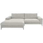ECKSOFA  in Feincord Weiß  207/293 cm  - Schwarz/Weiß, Design, Textil/Metall (207/293cm) - Dieter Knoll