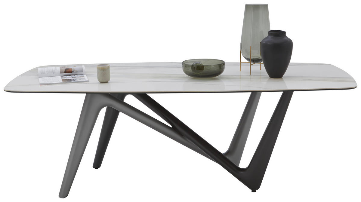 ESSTISCH in Kunststoff, Keramik 200/100/75 cm  - Anthrazit/Beige, Design, Keramik/Kunststoff (200/100/75cm) - Dieter Knoll