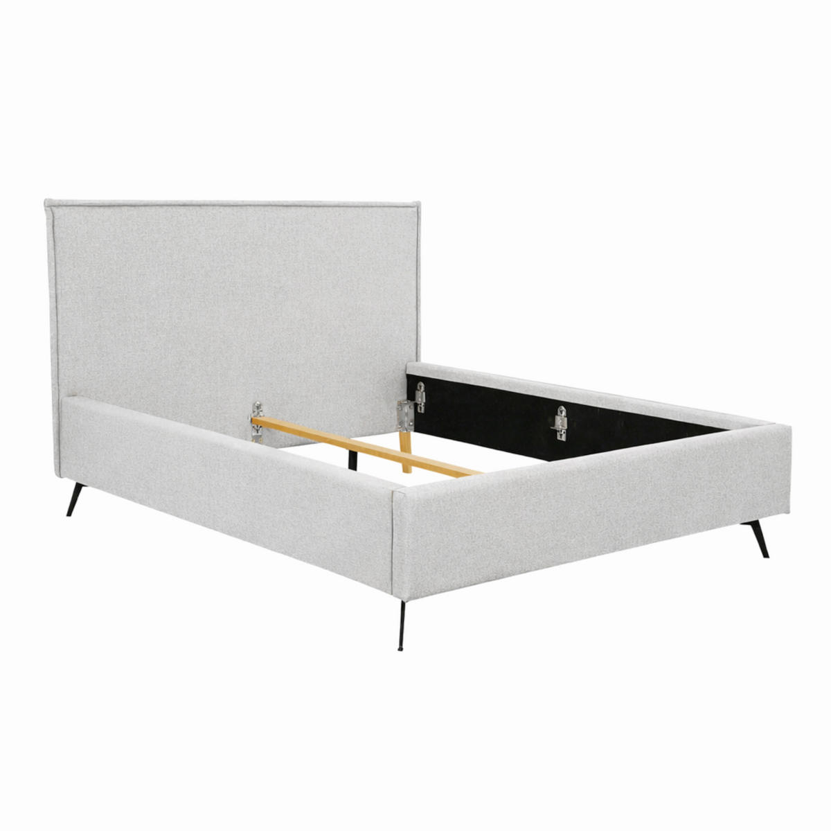 POLSTERBETT Hellgrau 180/200 cm  - Hellgrau/Schwarz, MODERN, Holz/Textil (180/200cm) - MID.YOU