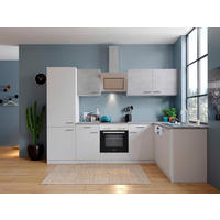 HÖRNKÖK 280/172 cm  i grå, vit  - stålfärgad/vit, Basics, metall/trämaterial (280/172cm) - Respekta