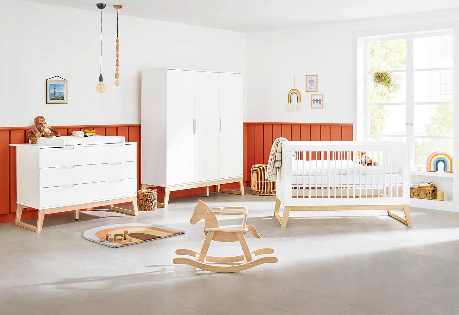 BABYZIMMER PINOLINO BRIDGE  - Eschefarben/Weiß, Design, Holz/Holzwerkstoff - Pinolino