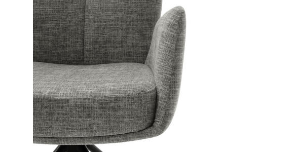 ARMLEHNSTUHL  , Stoffauswahl, Typenauswahl, Sitzfläche 360° drehbar, Gestellauswahl  , Flachgewebe  ,  - Schwarz/Grau, Design, Textil/Metall (60/87/61cm) - Novel