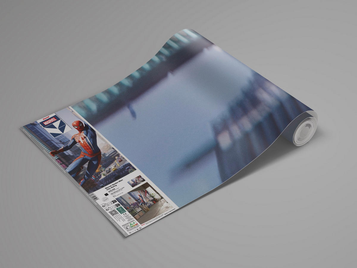 FOTOTAPETE SPIDER-MAN CITY SWING  - Blau, Design, Textil (400/250cm) - Marvel