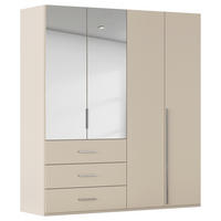 DREHTÜRENSCHRANK 201/223/60 cm,  in Champagner, 4-türig  - Chromfarben/Champagner, Design, Glas/Holzwerkstoff (201/223/60cm) - home24