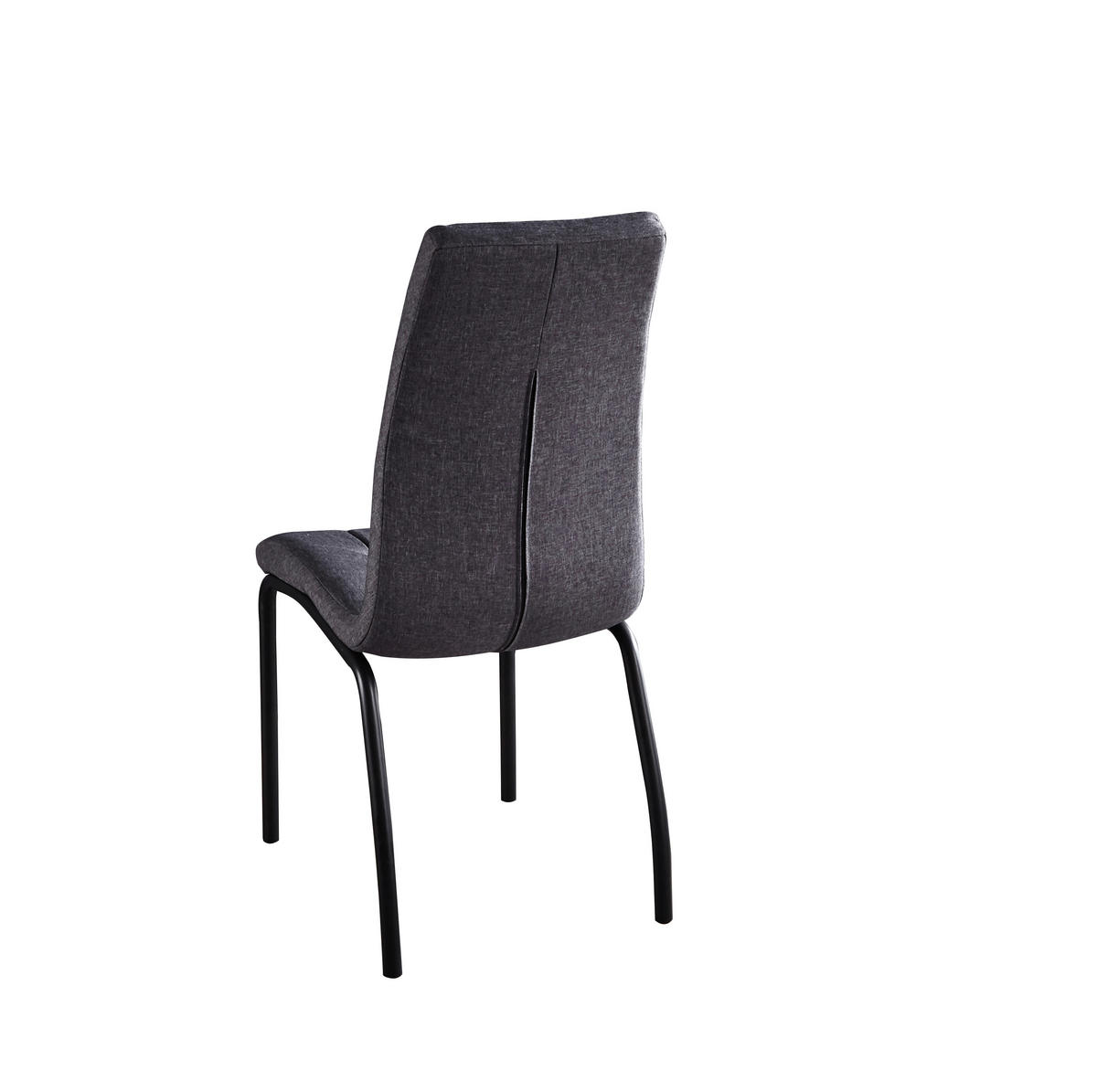 STUHL-SET 2 Stück  in Textil  - Dunkelgrau/Schwarz, Design, Textil/Metall (42/103/58,5cm) - Livetastic