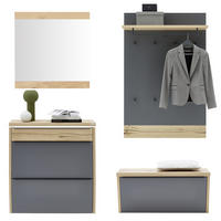GARDEROBE 5-teilig  in 200/200/32 cm  - Eichefarben/Grau, Design, Holz/Holzwerkstoff (200/200/32cm) - Dieter Knoll