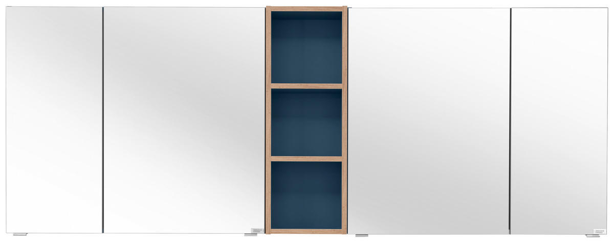 SPIEGELSCHRANK 185/70,3/17,3 cm  - Chromfarben/Eichefarben, KONVENTIONELL, Glas/Holzwerkstoff (185/70,3/17,3cm) - Dieter Knoll