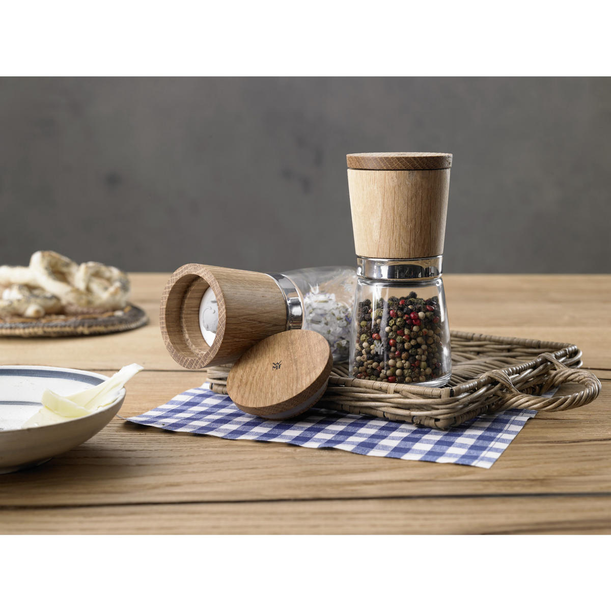 Gewürzmühlenset 2-teilig 6/13,8 cm   - Braun, Design, Glas/Holz (6/13,8cm) - WMF