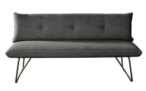 SITZBANK 180/90/70 cm Struktur Anthrazit Metall  - Anthrazit/Schwarz, Design, Textil/Metall (180/90/70cm) - Dieter Knoll