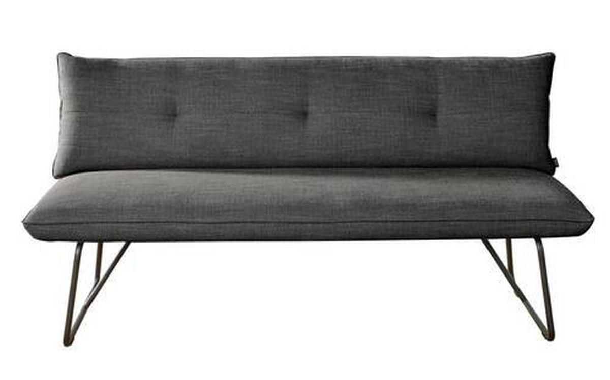 SITZBANK 180/90/70 cm Struktur Anthrazit Metall  - Anthrazit/Schwarz, Design, Textil/Metall (180/90/70cm) - Dieter Knoll