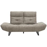 Sofa inkl. Funktionen Chenille Grau  - Schwarz/Grau, Design, Textil/Metall (200/100/100-120cm) - Celina Home