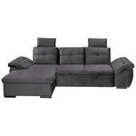 ECKSOFA  in Mikrovelours Grau  - Schwarz/Grau, KONVENTIONELL, Kunststoff/Textil (170/275cm) - Carryhome