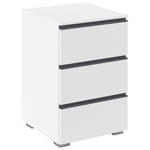 NACHTSCHRANK 40/61/42 cm  - Alufarben/Weiß, Trend, Holzwerkstoff/Kunststoff (40/61/42cm) - Xora