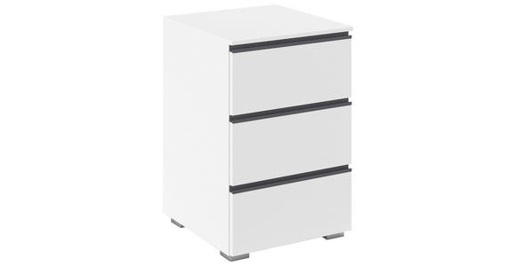 NACHTSCHRANK 40/61/42 cm  - Alufarben/Weiß, Trend, Holzwerkstoff/Kunststoff (40/61/42cm) - Xora