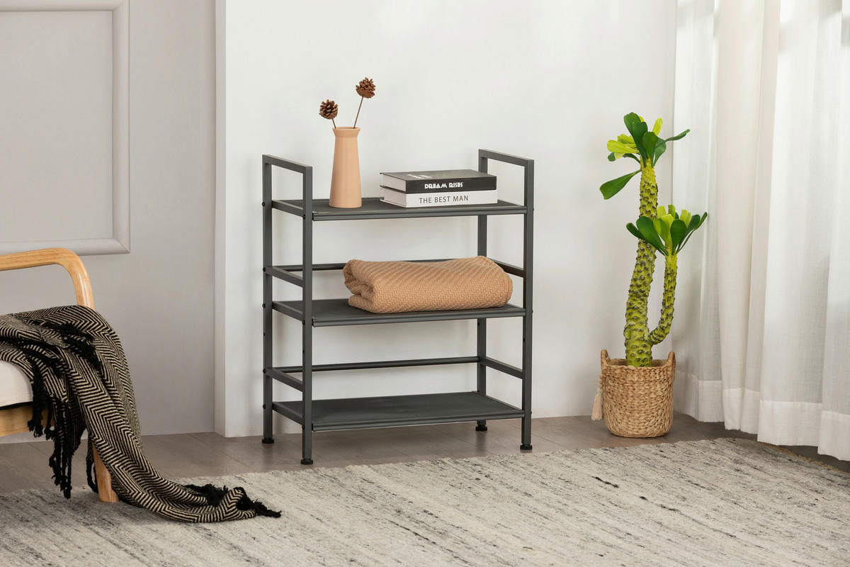 SCHUHREGAL Grau  - Weiß/Grau, MODERN, Metall (59/70/30cm) - PBJ