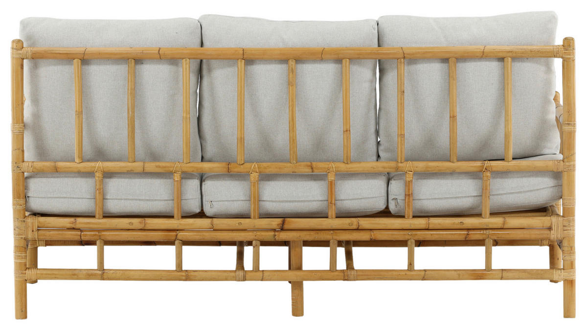 LOUNGESOFA 180/88/77 cm Bambus, Rattan  - Hellbraun/Creme, KONVENTIONELL, Holz/Textil (180/88/77cm) - Gardenson