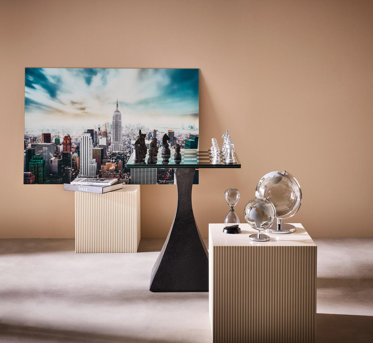 GLASBILD Städte 120/80 cm  - Blaugrau, Basics (120/80cm) - Monee