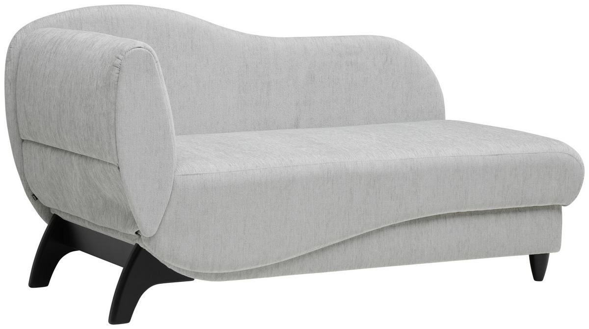 RÉCAMIERE in Webstoff Hellgrau  - Hellgrau/Schwarz, Modern, Holz/Textil (84/87/171-190cm) - Joka