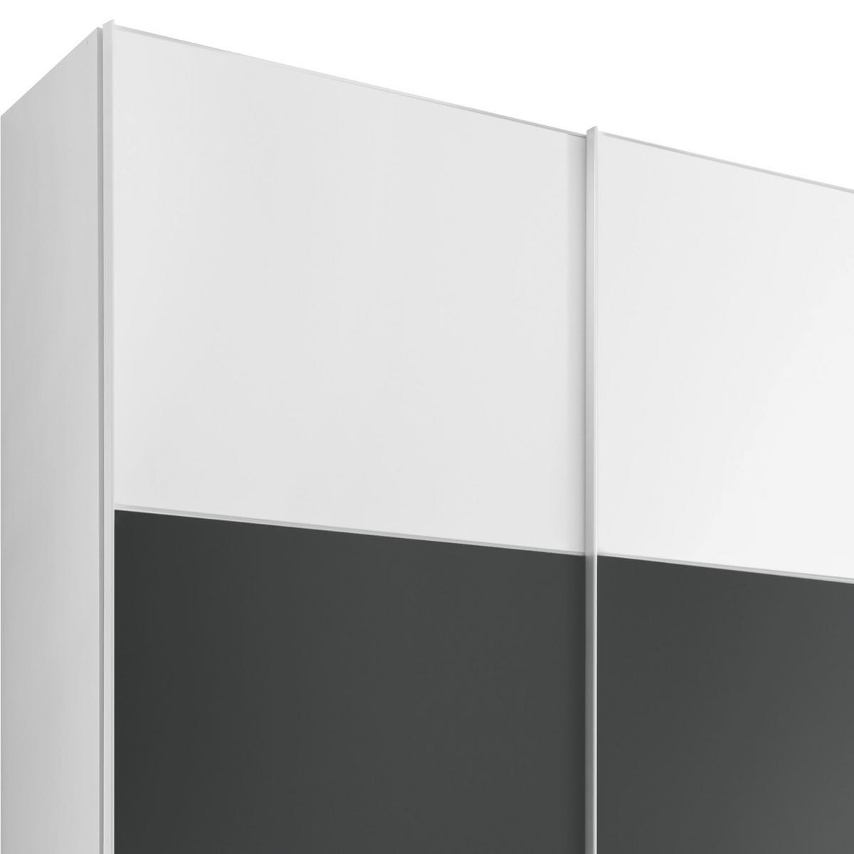 SCHWEBETÜRENSCHRANK in Anthrazit, Weiss  - Weiss/Anthrazit, Design (249/222/68cm) - MID.YOU