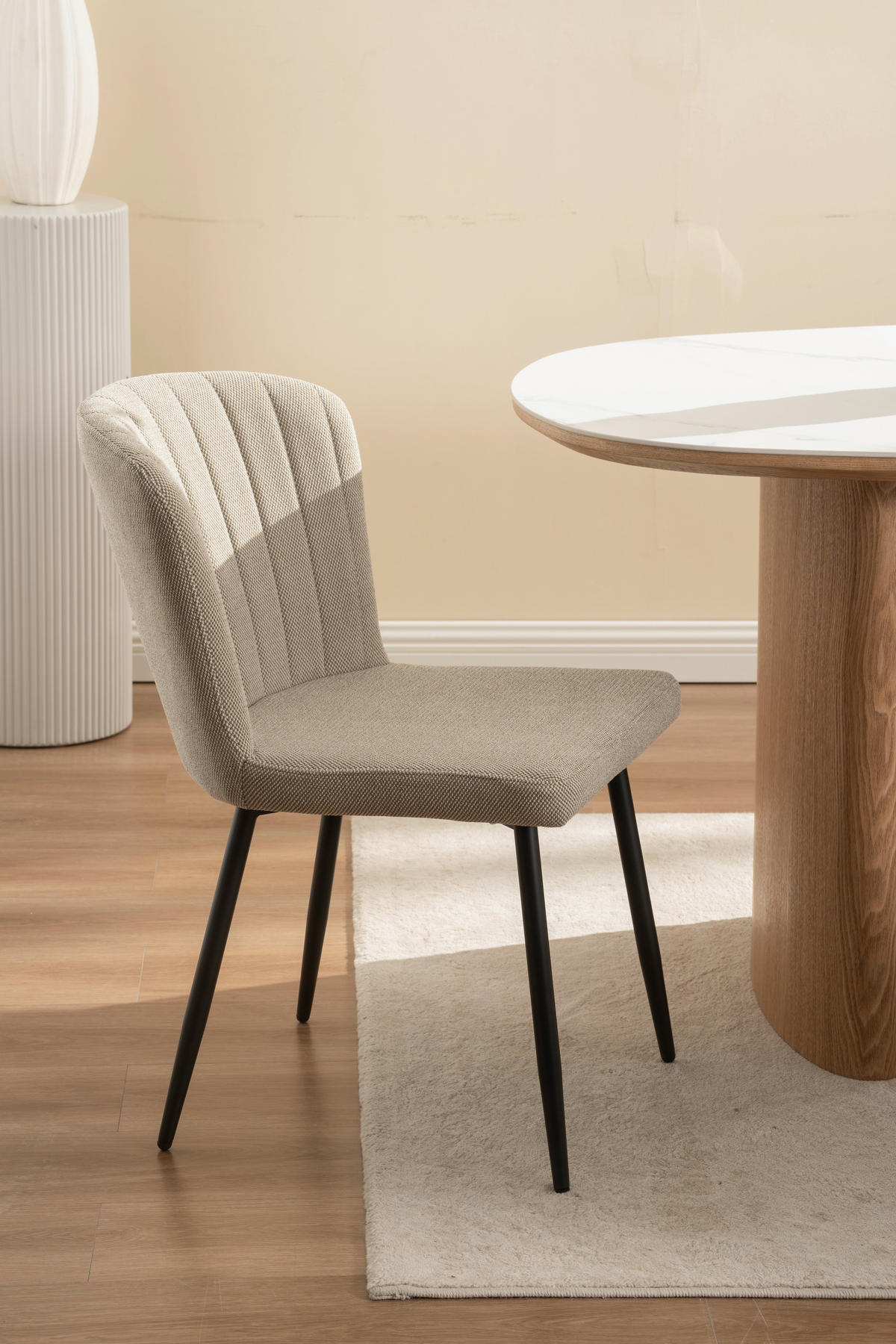 VIERFUßSTUHL - Taupe/Schwarz, KONVENTIONELL, Holz/Textil (52/82/60cm) - P & B