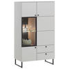 VITRINE in Schwarz, Grauweiss  - Schwarz/Grauweiss, Lifestyle, Glas/Holzwerkstoff (86/158/42cm) - Valdera