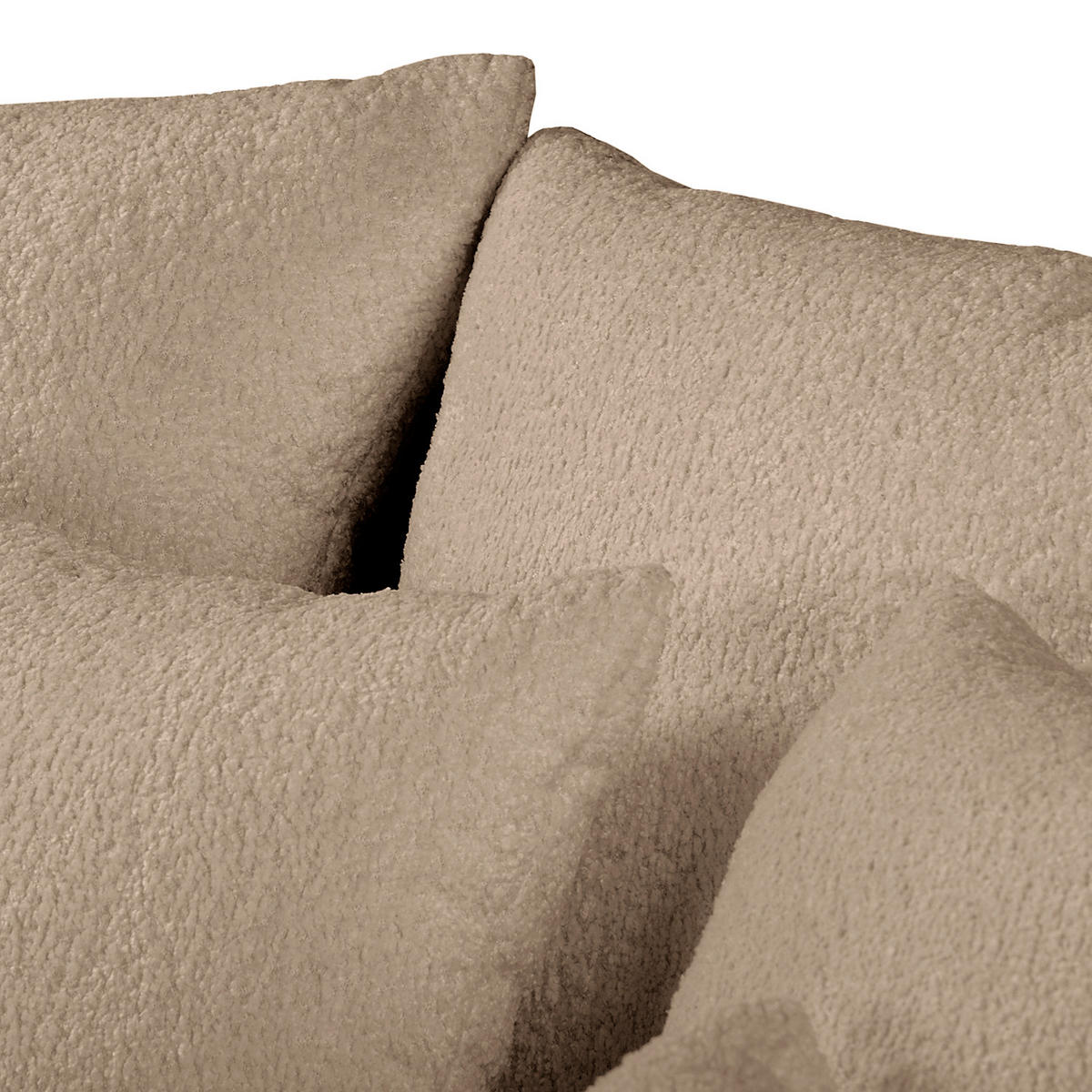 ECKSOFA Naomi in Chenille Hellbraun Rückenkissen  284/243 cm  - Hellbraun/Schwarz, Design, Kunststoff/Textil (284/243cm) - P & B