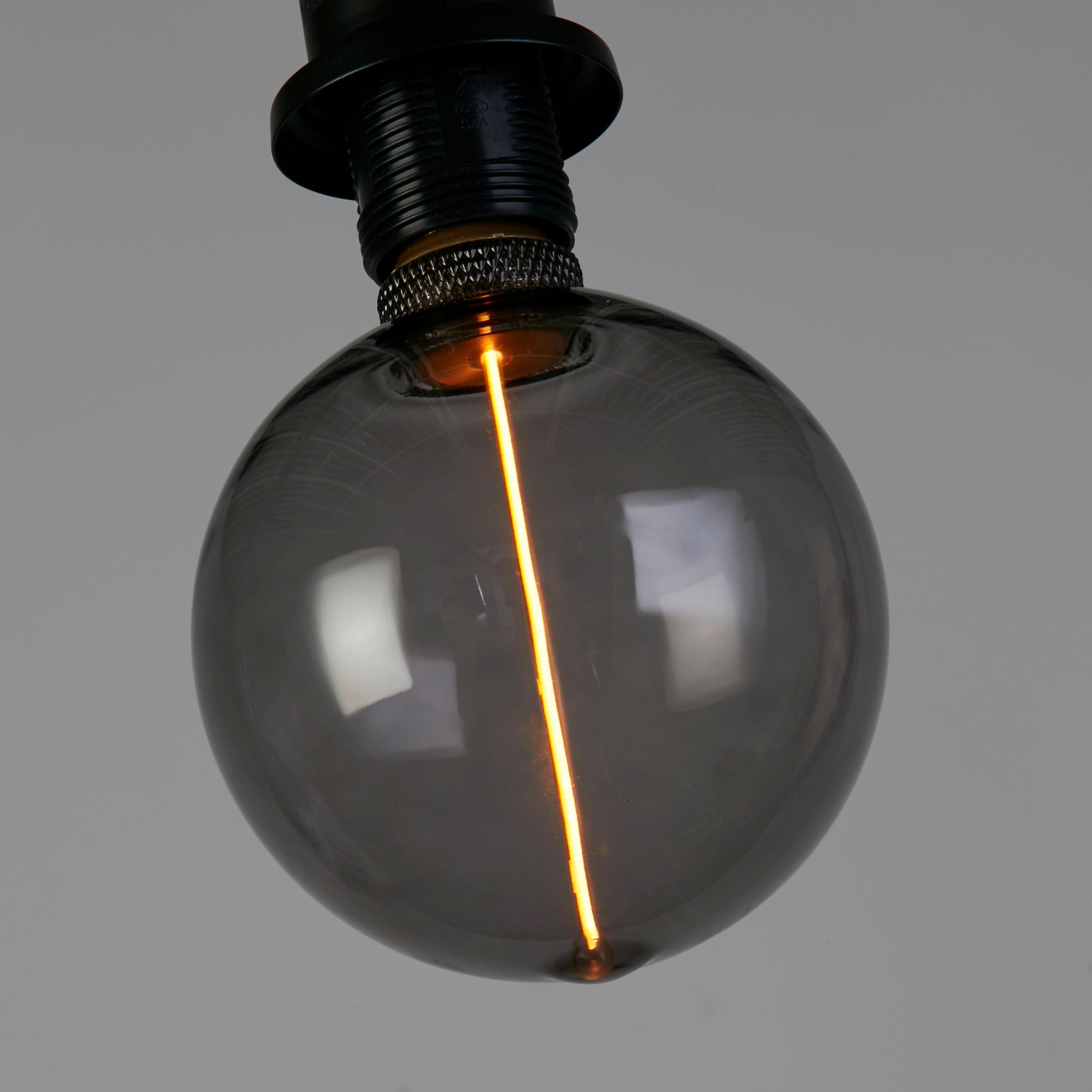 LED-LEUCHTMITTEL   E27  - Schwarz, Design, Glas (12,5/16,6cm)