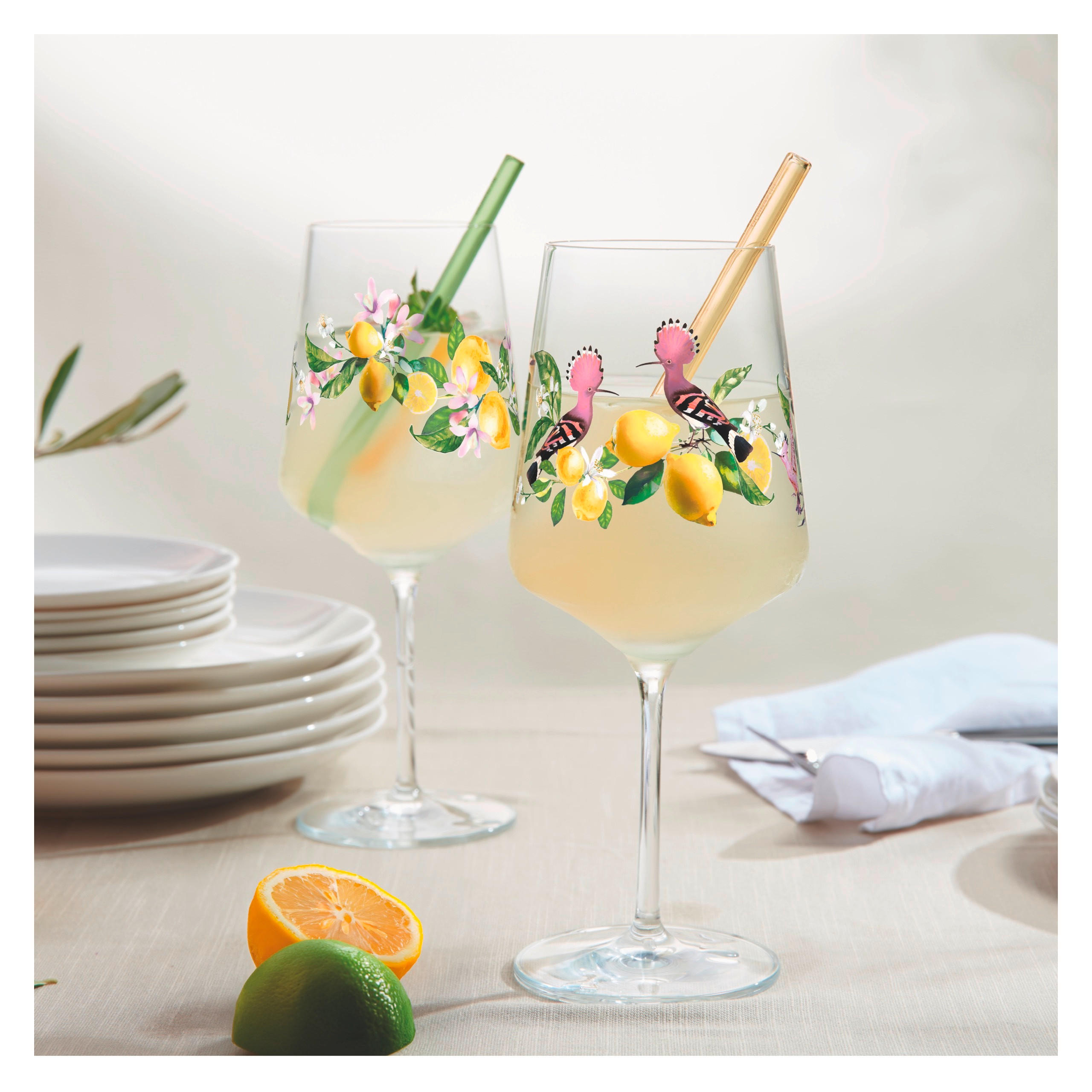 SPRITZERGLAS 544 ml 2-teilig  - Gelb/Rosa, LIFESTYLE, Glas (9,3/22,5/9,3cm) - Ritzenhoff
