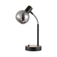 TISCHLEUCHTE 12/38 cm  - Eschefarben/Schwarz, Basics, Glas/Metall (12/38cm) - Novel
