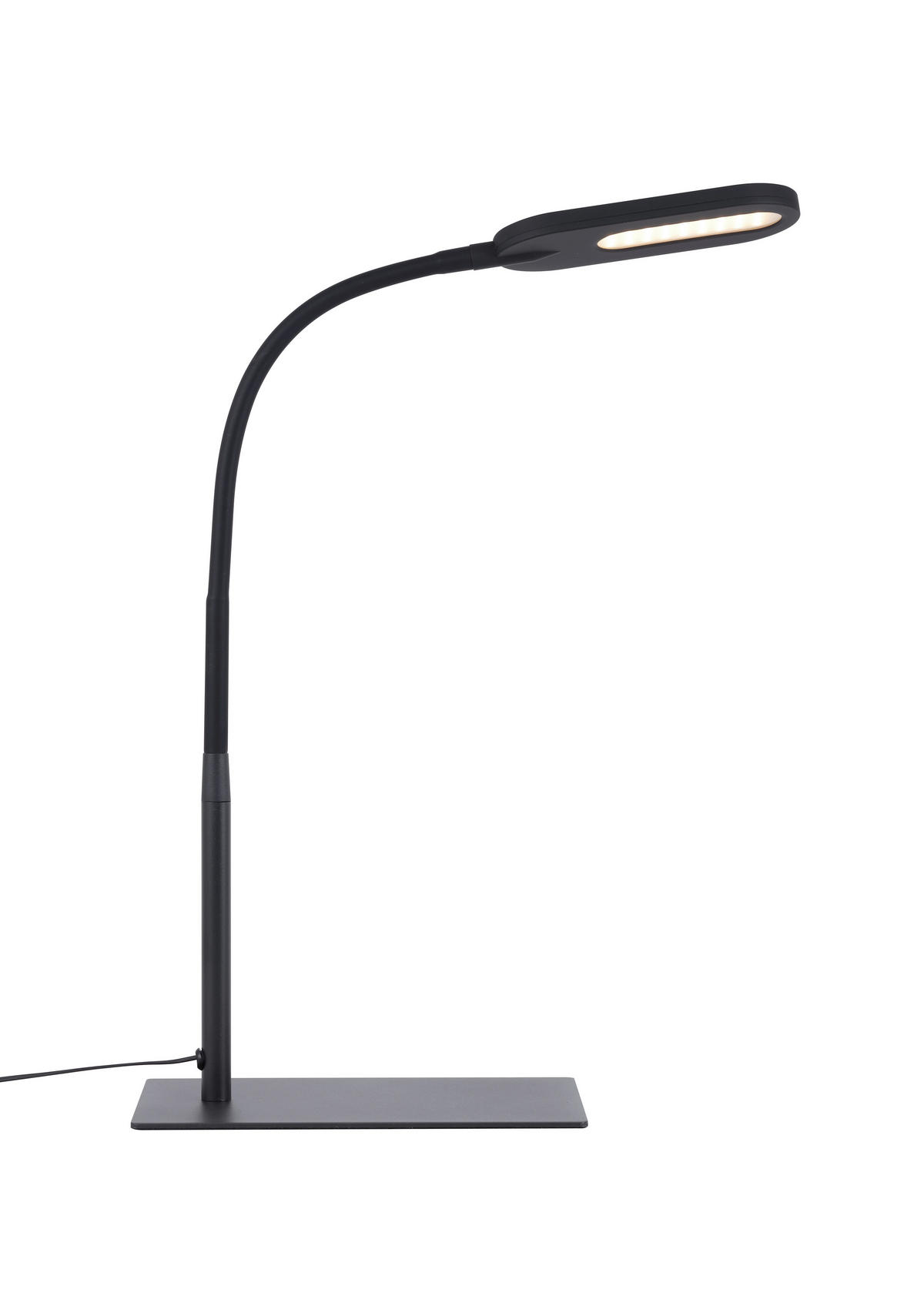 STOLNÍ LED LAMPA, dotykový stmívač, 37,5/15/43,5 cm - černá, Basics, kov/plast (37,5/15/43,5cm) - Novel