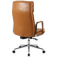 CHEFSESSEL Lederlook Chromfarben, Cognac  - Chromfarben/Cognac, KONVENTIONELL, Leder/Kunststoff (63,5/113/120,5/65,5cm) - Novel