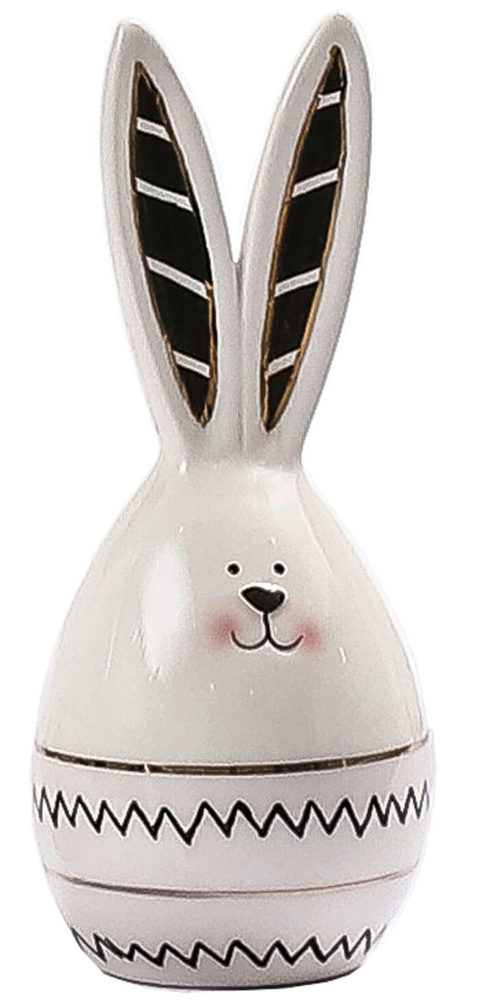 DEKOR NYÚL - fekete/fehér, Lifestyle, kerámia (5,5/12,8cm)