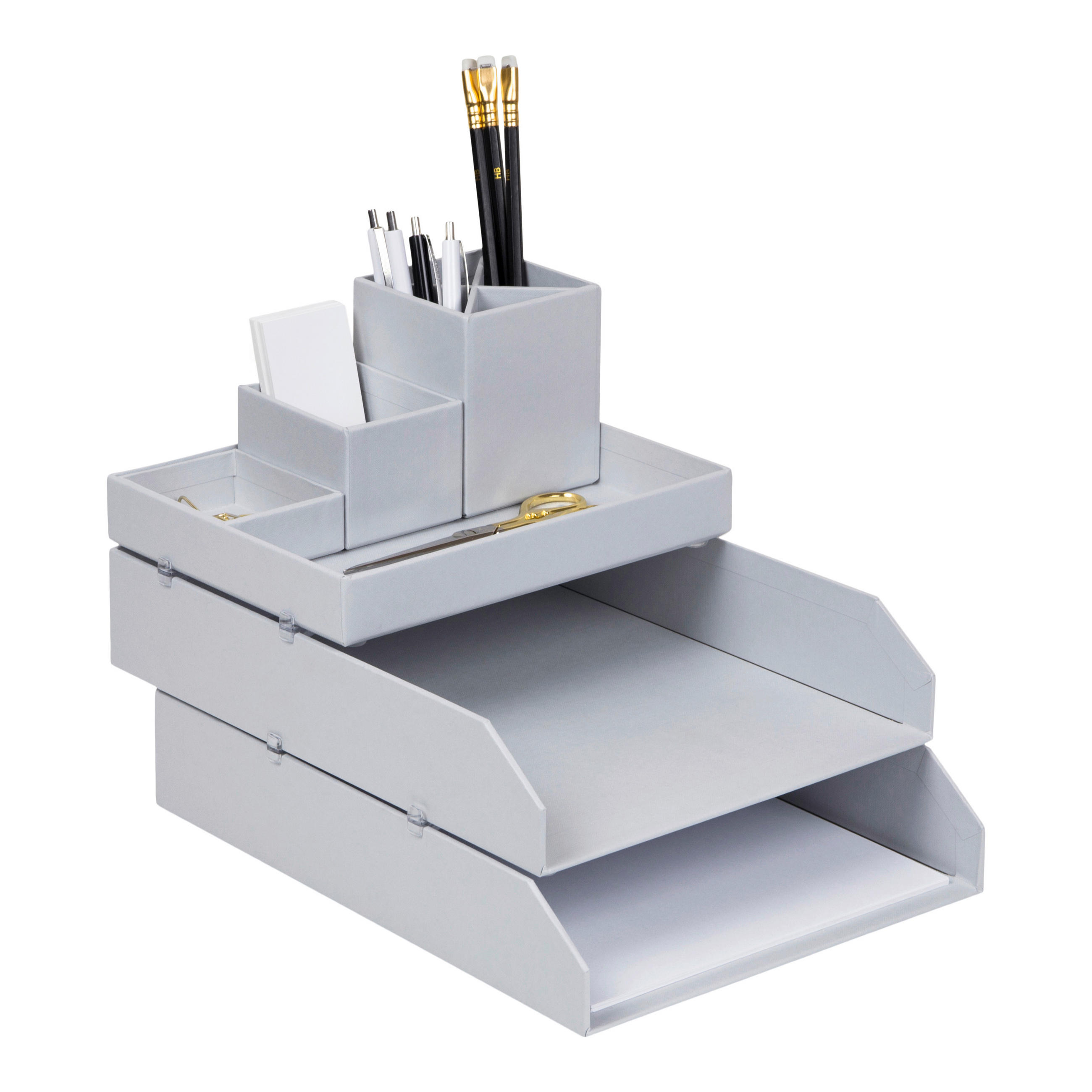 BRIEFABLAGE Papier, Karton Grau, Hellgrau  - Hellgrau/Grau, Basics, Karton/Papier (23/31/6cm)