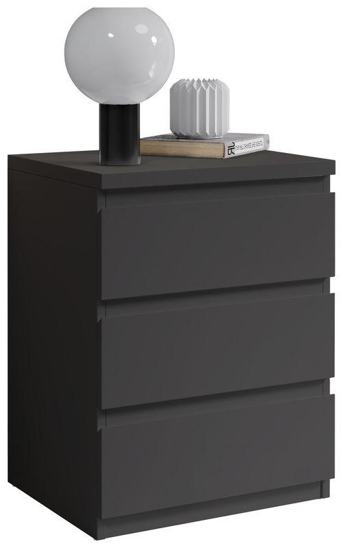 Nachtkästchen Graphitfarben Holzwerkstoff H: 61,4 cm Olli