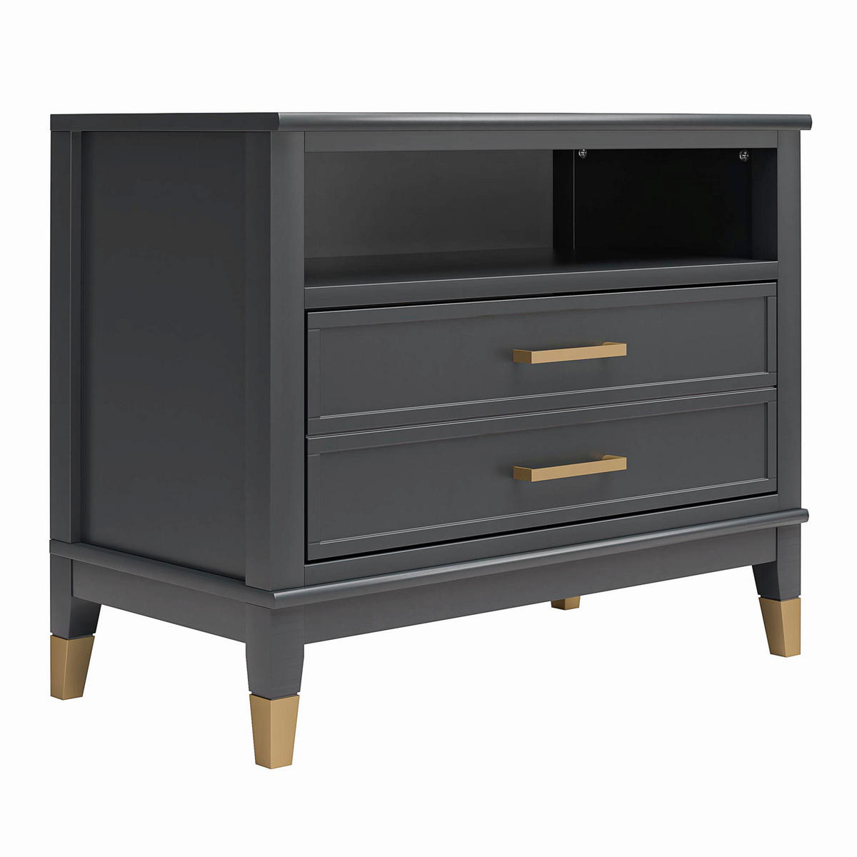 NACHTTISCH 76/61/40 cm  in Schwarz  - Messingfarben/Schwarz, Design, Holzwerkstoff/Metall (76/61/40cm) - MID.YOU