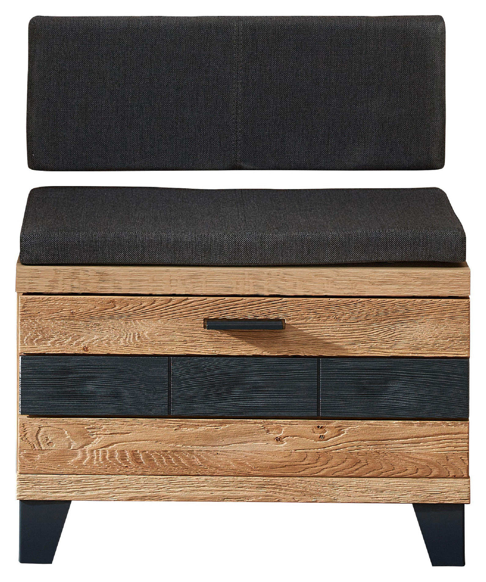 Linea Natura Garderobenbank Eiche, Dunkelgrau 70x79x38 cm