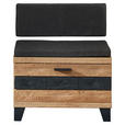 GARDEROBENBANK  in 70/79/38 cm  - Eichefarben/Dunkelgrau, Natur, Holz/Textil (70/79/38cm) - Linea Natura