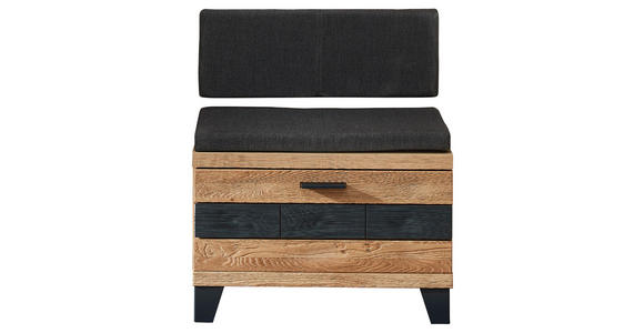 GARDEROBENBANK  in 70/79/38 cm  - Eichefarben/Dunkelgrau, Natur, Holz/Textil (70/79/38cm) - Linea Natura