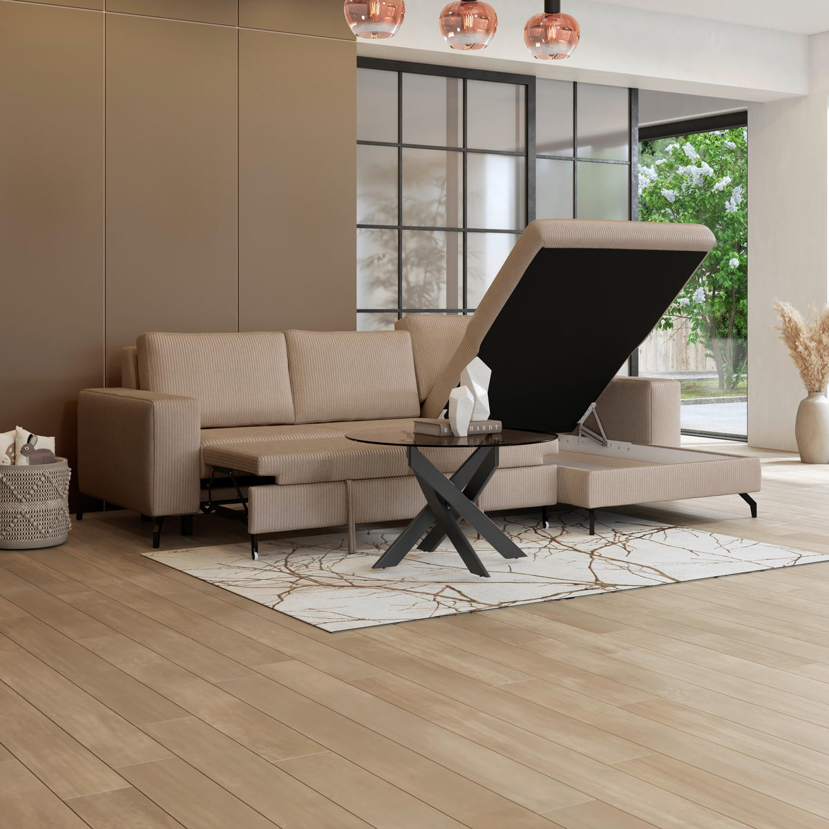 ECKSOFA Beige  - Beige, Trend, Textil (290/178cm) - P & B