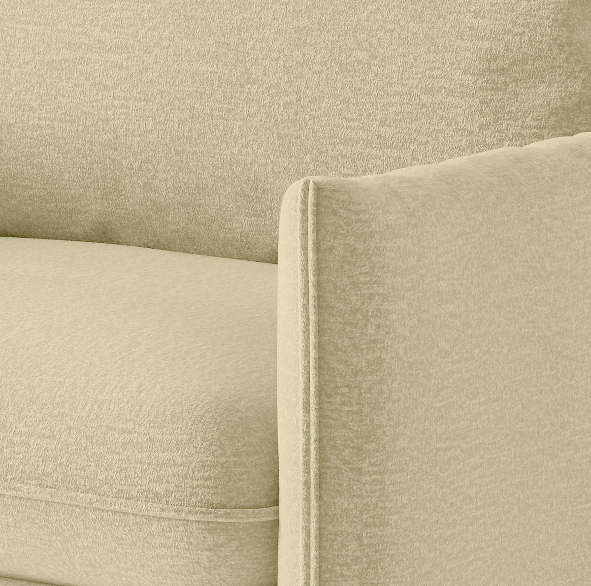 ECKSOFA in Flachgewebe Beige  - Beige/Schwarz, Design, Textil/Metall (204/267cm) - Livetastic