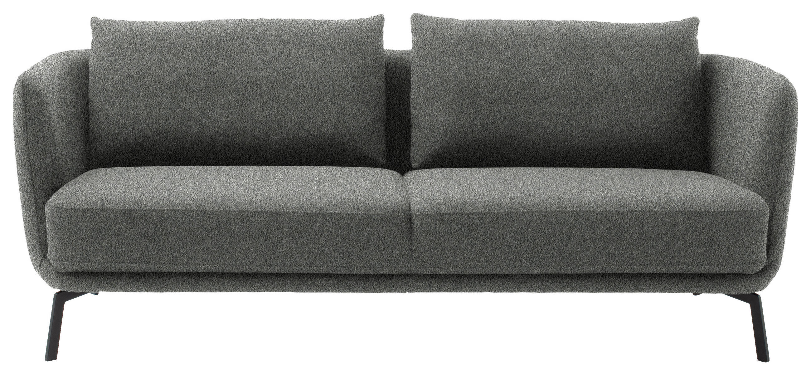 2,5-SITZER  in Flachgewebe Grau  - Schwarz/Grau, Design, Textil/Metall (190/71/91cm) - Schöner Wohnen