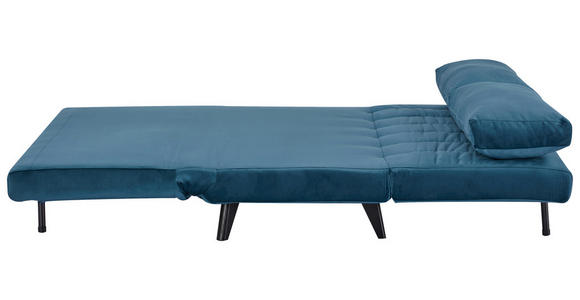 SCHLAFSOFA Samt Dunkelblau - Schwarz/Dunkelblau, Design, Holz/Textil (143/82/91cm) - Carryhome