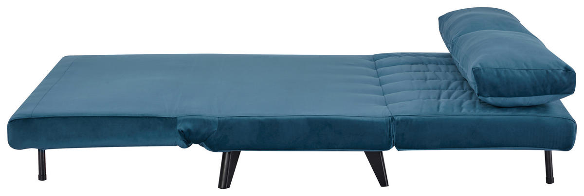 SCHLAFSOFA Samt Dunkelblau  - Schwarz/Dunkelblau, Design, Holz/Textil (143/82/91cm) - Carryhome