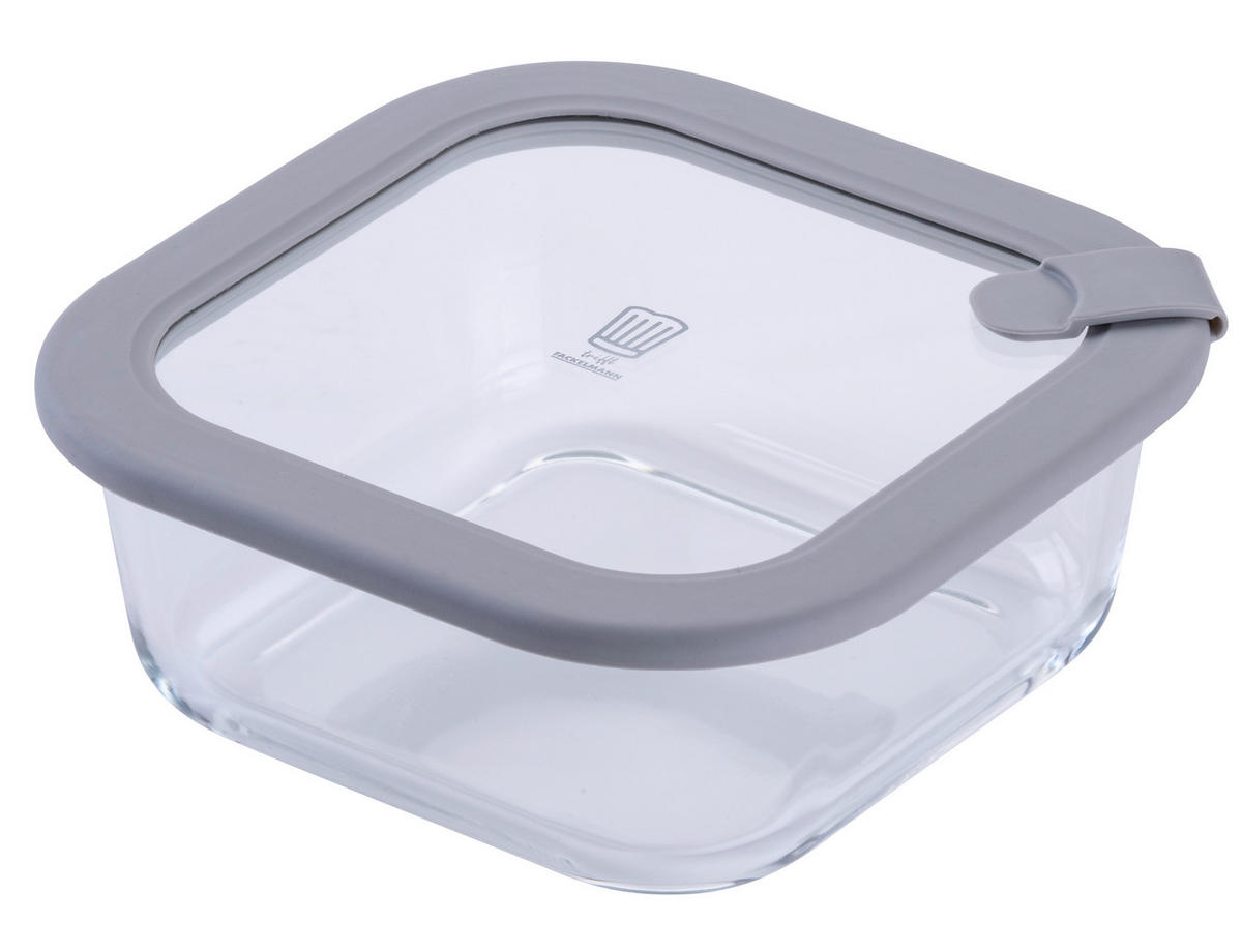 VORRATSDOSE Chefkoch 800 L  - Transparent/Hellgrau, Basics, Glas (800ml) - Chefkoch+Fackelmann