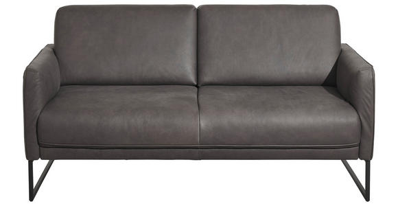 2,5-SITZER in Leder Braun - Anthrazit/Braun, Design, Leder/Metall (168/93/88cm) - Johann Jakob