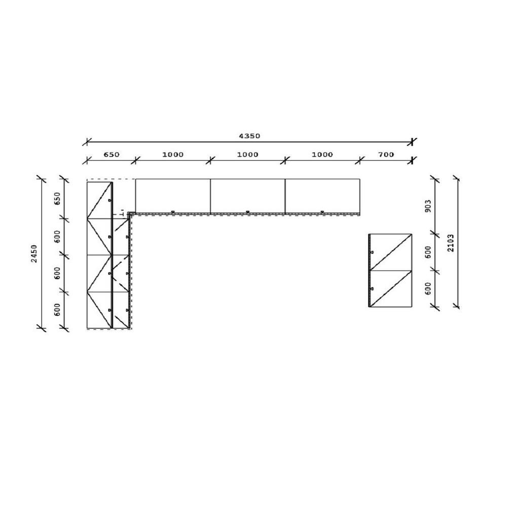 Thumbnail - Venda Eckküche VE 120, Eiche, Salbeigrün, Metall, U-Form, nur wie online abgebildet bestellbar, 365x245 cm, Made in Germ...