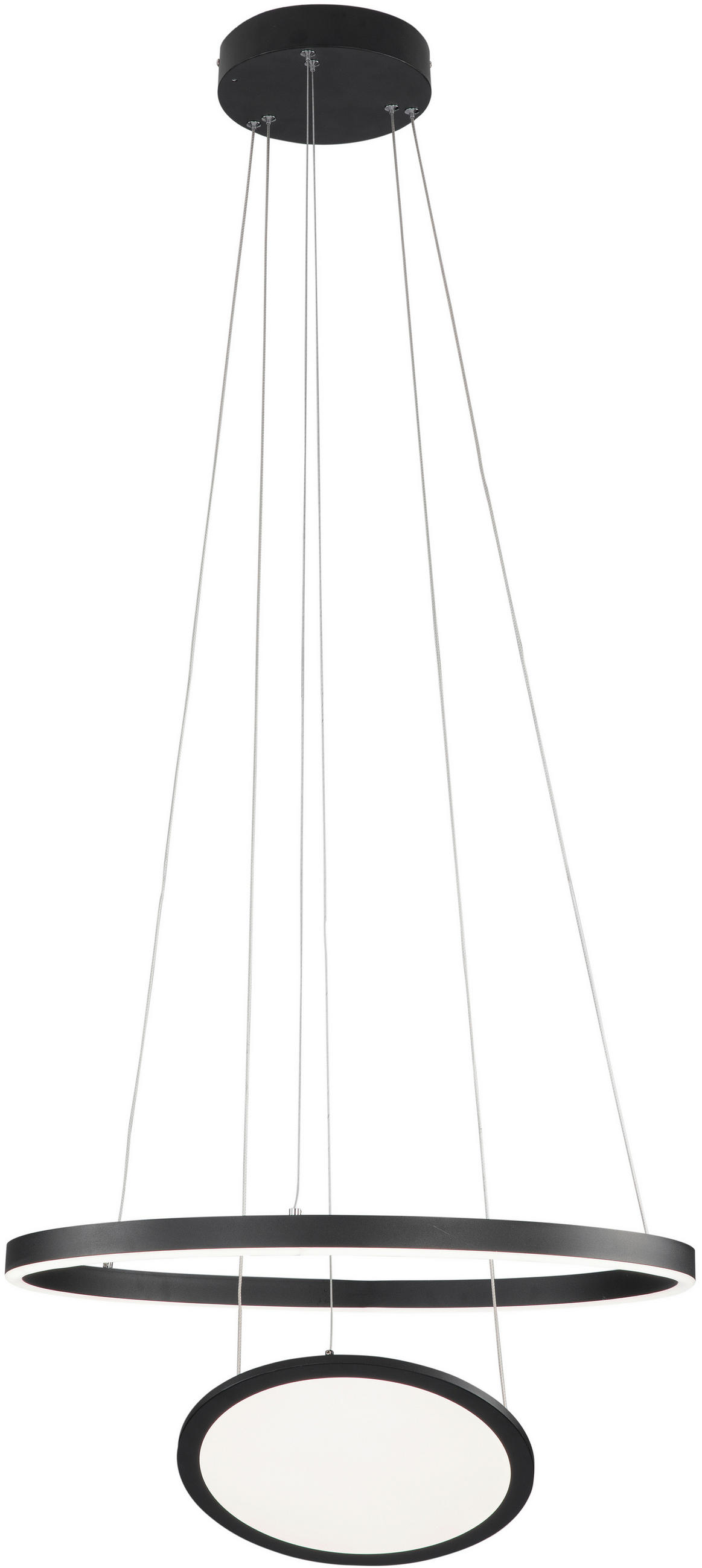 ZÁVĚSNÉ LED SVÍTIDLO, 60 cm  - bílá/černá, Trend, kov/plast (60cm) - Novel