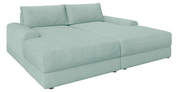 BIGSOFA Cord Salbeigrün  - Salbeigrün/Schwarz, MODERN, Kunststoff/Textil (234/93/190cm) - Carryhome